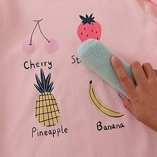 Girls Kids 2Pcs Cotton Sleep Gown Dress Cartoon Crew Neck Soft Home Summer Casual Dress3