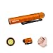 OLIGHT I3T 2 Mini Taschenlampe, 200 Lumen Kompakte Helle Licht mit beidseitigem Taschenclip, 2 Lichtmodi AAA-Batterie Lampe mit Endkappenschalter für Camping Outdoor Orange