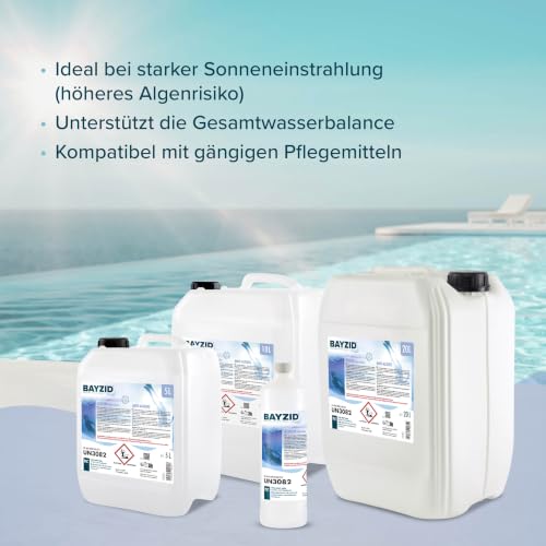 Höfer Chemie Algizid Algenverhütung 5L - Algenvernichter Pool - Präventiver Schutz vor Algen, Bakterien & Pilzen - Für Sauberes Wasser