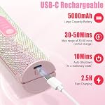 2-in-1 Lève-cheveux sans fil Curler, Strass rose Mini Titanium sans fil en fer plat, 5000mAh USB-C Remboursable, 2S Chauffage rapide, Jusqu'à 410°F, Outil de stylage portable, Cadeau idéal pour les femmes