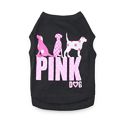 Deruila 2Pack Dog Clothes For Small Medium Dog Boy Puppy Shirt For Chihuahua Yorkies Pet Dog Cat Pink Print Soft Sweatshirt Breathable Comfortable Cute Vest Apparel #TOP1