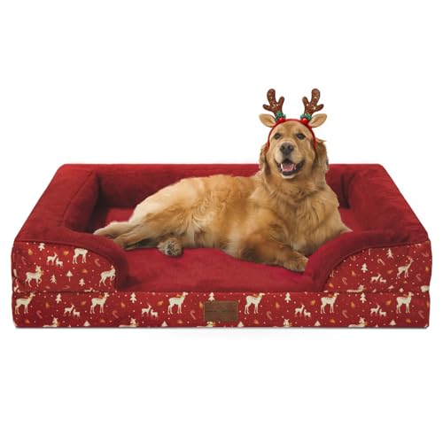 Comfort Expression Orthopedic Dog Bed for Extra Large Dogs with Bolster