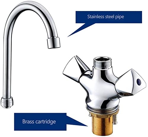 Robinet de cuisine laiton chromé à double commande pour régulation thermique précise