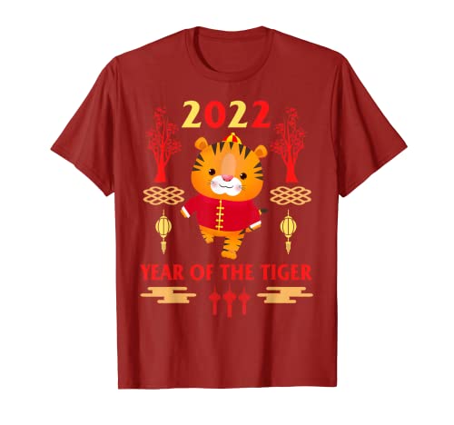 2022 Tigre Lunar Feliz Año Nuevo Zodiaco Chino Niños Camiseta
