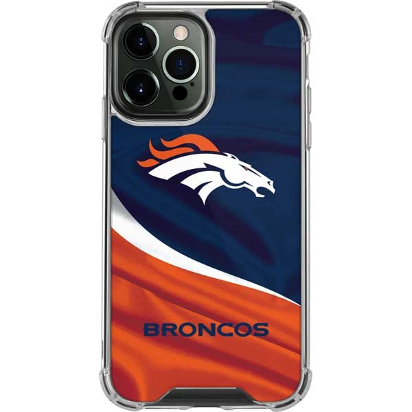 Skinit Clear Phone Case Compatible with iPhone 14 Pro Max - Officially Licensed NFL Denver Broncos Design