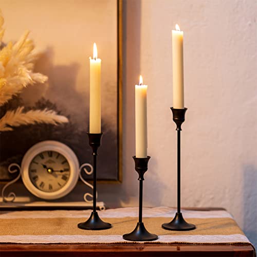 Sziqiqi Black Candlestick Holders For Table Centerpieces - Taper Candlestick Holders Metal Candle Stick Holders For Table Centerpiece Fireplace Mantel Wedding Party Set Of 3 #TOP29