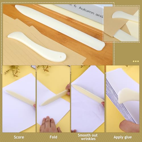 JUPEAN Kits de encadernação de livros, 24 peças, kit de encadernação com pastas de osso, ferramenta