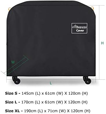 BEEWAY Barbecue Cover, BBQ Grill Cover - 210D Oxford Fabric, Water-Resistant, Indoor Outdoor Rain Dust Protection with Self-stick Straps and Storage Bag