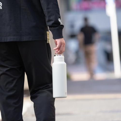 Atlas アトラス 水筒 1000ml 保冷 保温 真空断熱 ステンレス パッキン一体型 ハンドル付き シームレス スクリューボトル 直飲み 洗いやすい お手入れ楽 アウトドア WENS ウェンズ グレー 白湯 AWSL-1000GY の商品画像 10