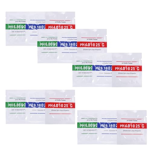 LOPUNER - LOPUNER Poudre Tampon pour Ph-Mètres Kit 15 Sachets Solution D’Étalonnage Poudre pour Testeur Ph Professionnel Calibrage Précis pour Eau Potable Piscine Aquarium Hydroponie