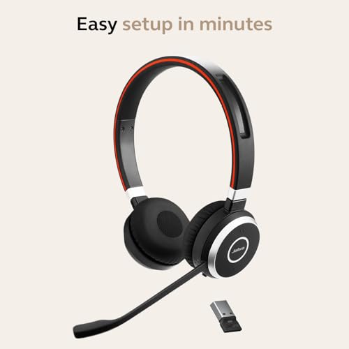 Jabra Evolve 65 SE Link380a UC Stereo- Bluetooth Headset with Noise-Cancelling Microphone, Long-Lasting Battery and Dual Connectivity - Works with... - Image 6
