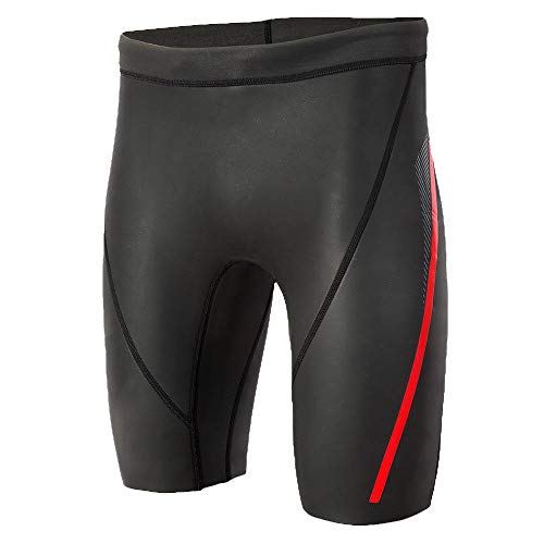 ZONE3 Bañador de Neopreno, Negro-Rojo, L Unisex Adulto