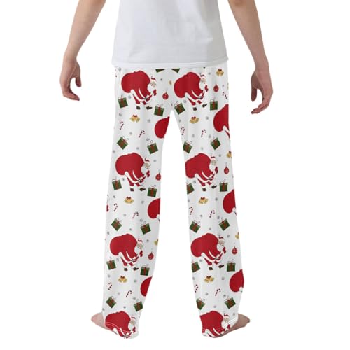 CaTaKu Boys Cute Santa Claus Candies Pants for Boys Girls Wide Leg Sweatpants Kids Long Bottoms with Pockets Size 6-14Y2