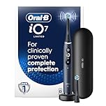 Oral-B iO Deep Clean + Protect Rechargeable Electric Toothbrush, Black with Visible Pressure Sensor, 5 Cleaning Settings, 2 Min Timer, a iO Series 7 Toothbrush, 2 Replacement Brush Heads, and Charging Travel Case