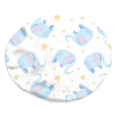 Image of Kids Satin Sleep Cap, Double Layer Reversible Sleeping Bonnet Slouchy Beanie Slap Hat Adjustable Hair Cover for Night Sleep for Boys Girls Toddler Children Baby Cute Baby Elephant