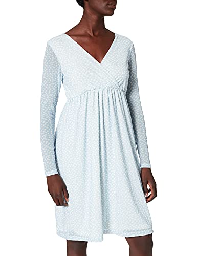 NA-KD Recycled Wrap Mesh Dress Vestido, Azul Claro Blanco Floral, 46 para Mujer