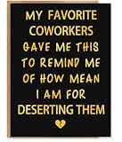 Bestmelo Funny Retirement Card, Goodbye Card for Coworker, Farewell Gift, Leaving Job Gift, Blank Inside, with Kraft Envelope and Gold Seal Sticker
