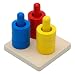 Montessori Colored Discs on 3 Colored Dowels