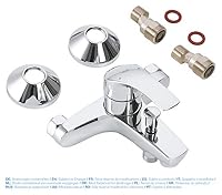 GROHE Eurosmart, Badewannenarmatur (Duscharmatur für die Badewanne, Mischbatterie mit automatischer Umstellung für Wanne/Brause, mit integriertem Rücklaufventil, S-Anschlüsse), chrom, 33300002 – Ansicht 4