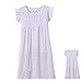 Allmeingeld Ragazze Kitty Nighties Gatto Camicie da notte Cotone Pigiameria per 3-10 anni, Cuore bianco manica corta con vestito da bambola da 45,7 cm, 6-7 Anni