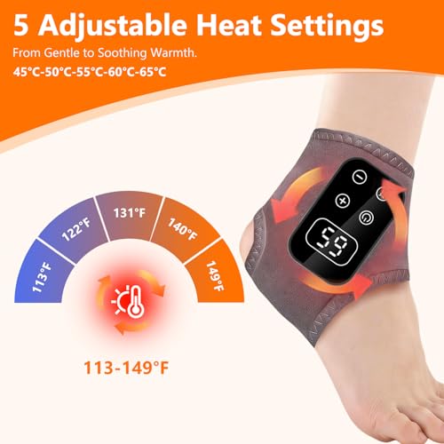 TEVIKE Foot Advanced Renew Triple Method Massager for Neuropathy and Plantar Fasciitis, Cordless Foot Massager with Heat and Vibration, Portable for Home Travel Use（Gray 2pcs）