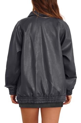 XIEERDUO Y2K Faux Leather Bomber