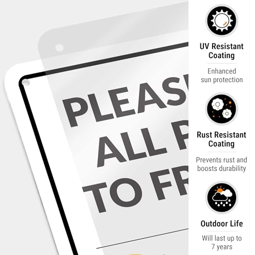 Image of Package Delivery Sign, Delivery Instructions Deliver All Package to Front Door Sign, 10x7 Inches, Rust Free .040 Aluminum, Fade Resistant, Made in USA