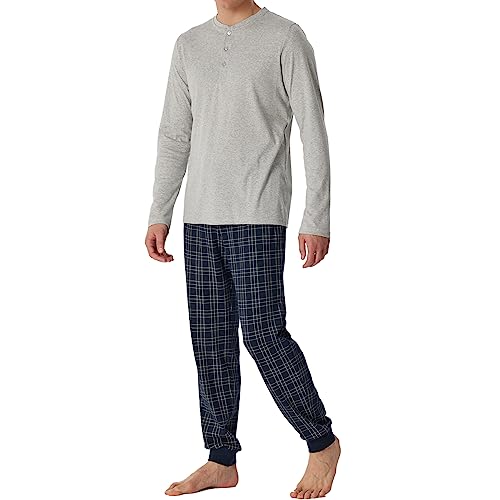 Pyjama long Schiesser homme ensemble de nuit coton chaud interlock