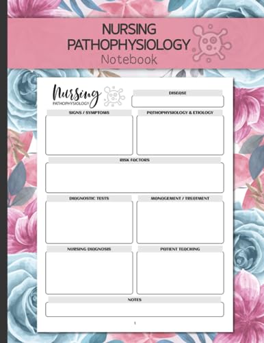 Nursing Pathophysiology Notebook: Blank Disease Template Notebook for Nurses and Nursing Students