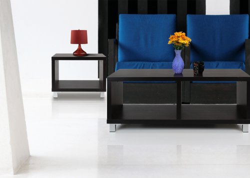 Image of Furinno Nihon 2-Tier Side Table with Storage Shelf, Light Cherry Oak