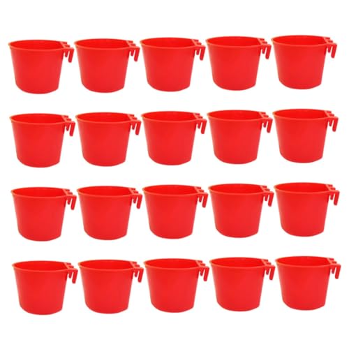GANAZONO 20Pcs Bird Cage Cups Lightweight Bird Feeder and Water Bowls Convenient Hanging Food and Water Containers for Birds for Daily Feeding and Easy Installation