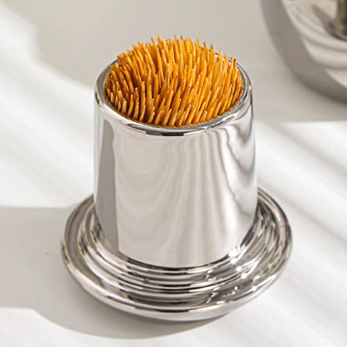 Porte-Cure-Dents en céramique chaton de grande capacité avec couvercle pour table - 4