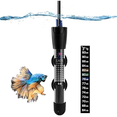 DOMICA 25W Adjustable Aquarium Heater, Submersible Water Heater for Small Fish Tank (3-8 gallons) with Free Thermometer Sticker Cover