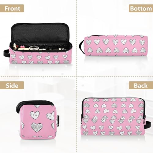 Cute Hearts Marble Hair Tools Travel Bag Heat Resistant Mat for Irons Straighteners Curling Iron Hair Care Accessories Portable Organizer Bag miniatura 5