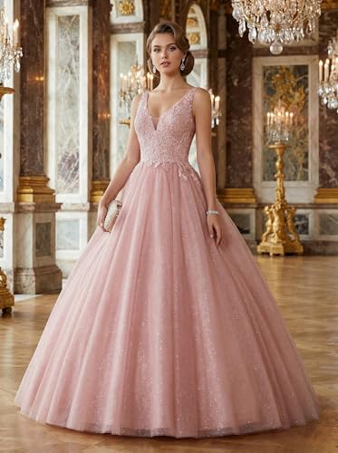 Image of Women's Beading Sweetheart Ball Gown Tulle Layed Long Quinceanera Dress