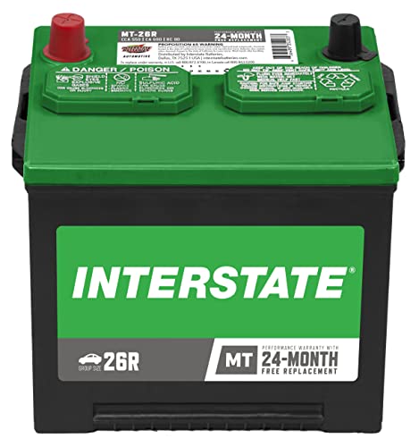 Interstate Batteries Group 26R Car Battery Replacement (MT-26R) 12V 550 CCA 24 Month Warranty Replacement Automotive Battery for Cars Trucks Minivans and SUVs