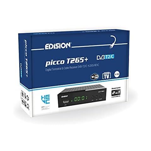 Edision Picco T265+ Receptor Terrestre TDT y Cable Cover