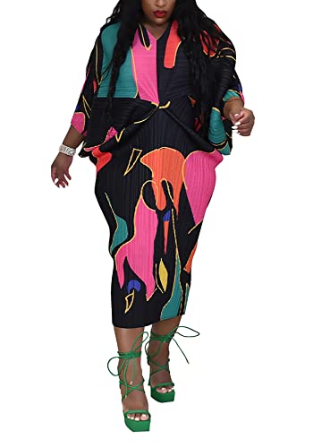 Women's Floral Print Pleated Long Dress Elegant Stretchy Flowy Ruched Midi Dress for Party Club