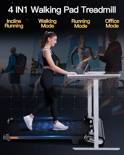 Image of Akluer 13% 6-Level Walking Pad with Auto Incline - Treadmill with Auto Incline and Remote Control, 330Lbs Capacity Portable Under Desk Treadmill for Home Office, LED Display