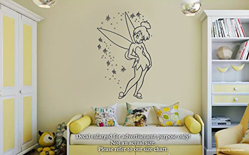 Tinker Bell Wall Decals Magic Disney Fairy Stickers Decorative Design Ideas For Your Home Or Office Walls Removable Vinyl Murals Ec-0533 #TOP18