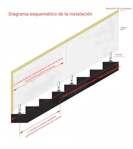 KMERCE Stehende Glasklemme Schwarz, Große Glasklemme aus 304 Edelstahl, Glashalter für Treppen, Halterung für Glas, Zaun, Pool, Wand, Zaun, Glas für Handläufe, Balkon, Treppengeländer, H160mm