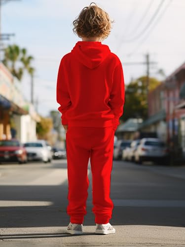 Image of boys' clothing sets, 2-Piece Hoodie & Pants Outfits for Boys Size 4-14 | Lightweight Non-Fleece Fall & Spring Clothing Sets
