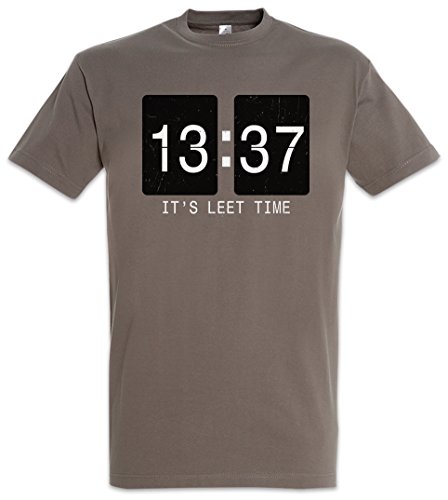 Urban Backwoods It's Leet Time Hommes T-Shirt Gris Taille XL