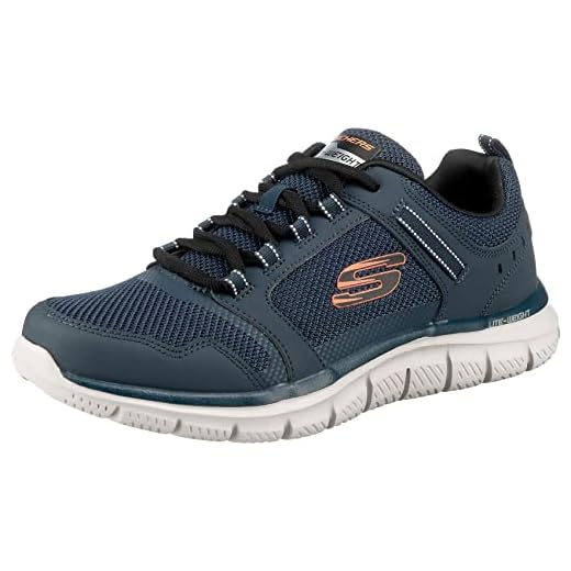 Skechers 232001 Nvor Zapatillas para Hombre, Azul/Naranja, Talla 45