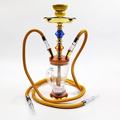 Rteanb Aluminio Acrílico Hookah Arabian Hookah Bar Hookah, para un Mejor Disfrute de Shisha Hookah Fumar, Adecuado para familias, Fiestas, restaurantes, Bares, Clubes (Color : Double Pipe) Cover