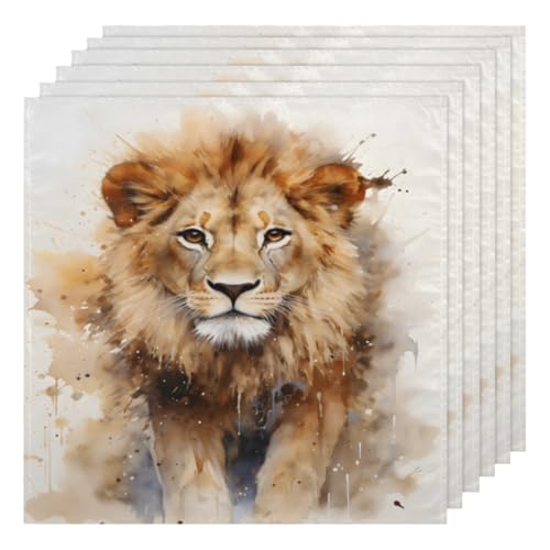 Servilletas de Tela León Set x6 50.5x50.5 cm Multicolor miniatura 1