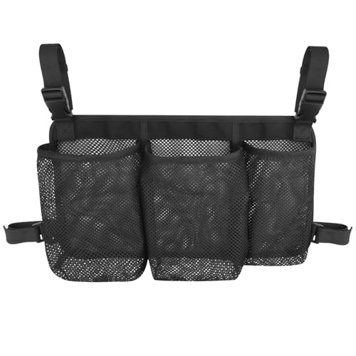 Organizador para silla de ducha con 3 bolsillos, bolsa lateral ajustable de malla para silla de inodoro, bolso portátil para camping y duchas miniatura 1