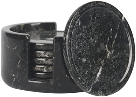 Radicaln Black Marble Coasters Set of 6 Handmade 3.5" Inch Round ...