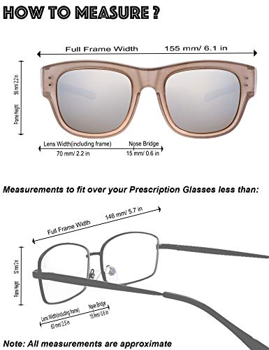 Image of The Fresh High Definition Polarized Wrap Around Shield Sunglasses for Glasses - Leather Eyeglasses Case
