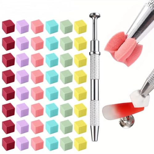 100pcs Soft Nail Sponges for Ombre, Manicure Nail Art Tools, Nail Art Sponges With Grabbing Pen, Nail Brush Nail Supplies Manicure Nail Art Tools Nail Accessories (colorful) image 3